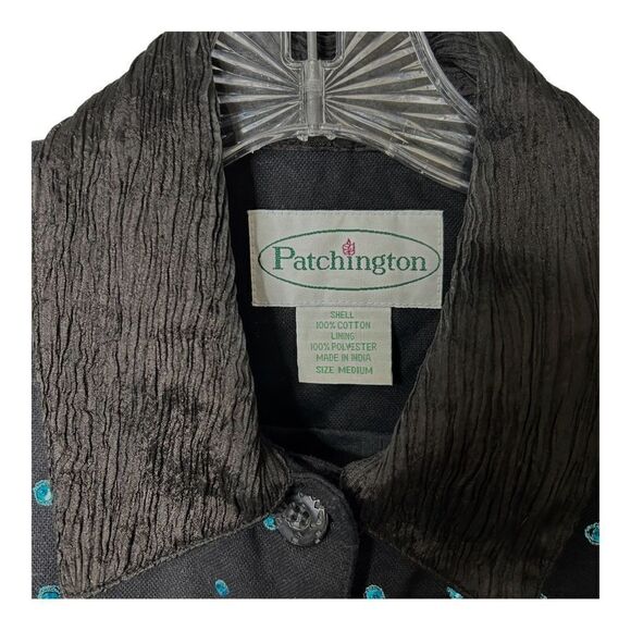 PATCHINGTON Black Blazer Pink Blue Orange Embroidered Sequence Fish Womens M - Picture 5 of 6